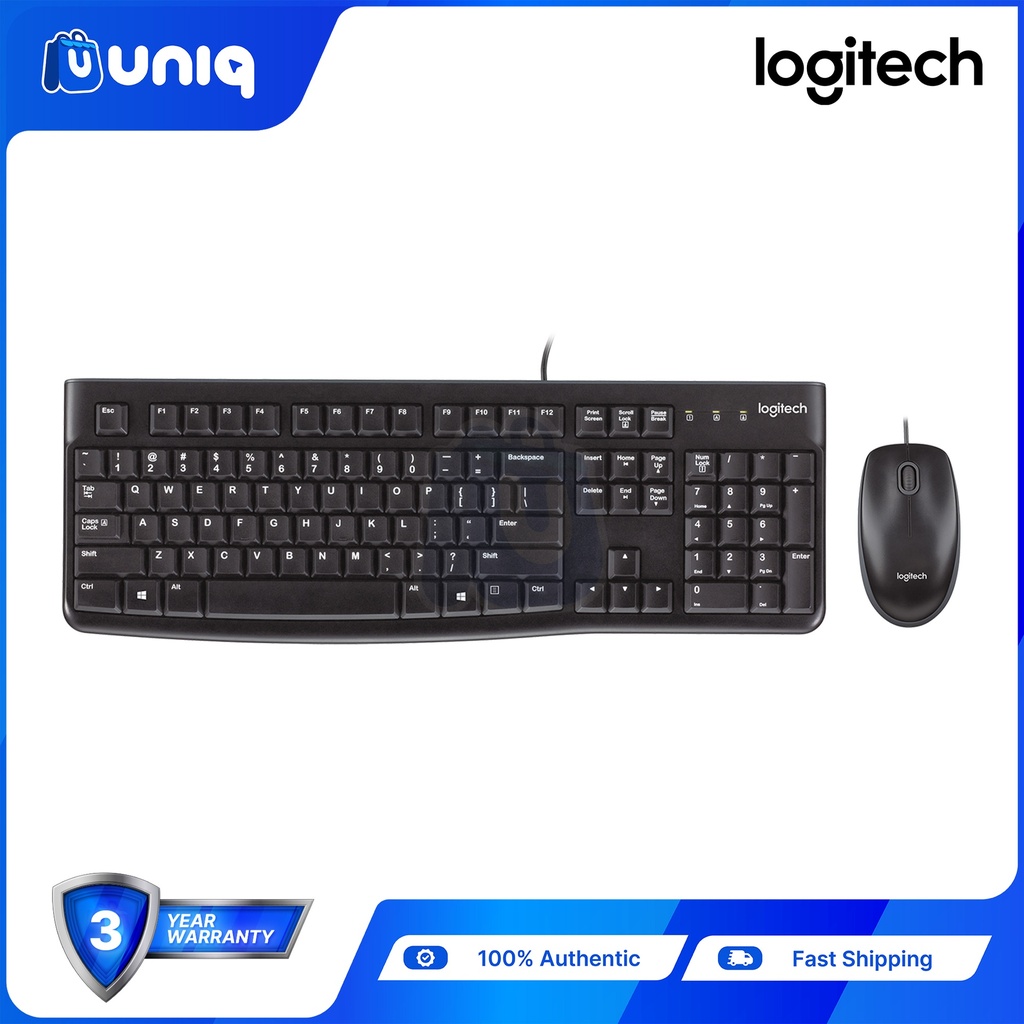 Logitech MK120 USB Mouse and Keyboard Combo (Black)