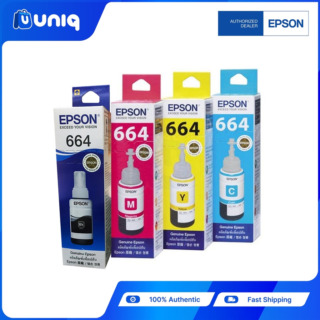 Epson T664 70ml Original Inks ~Set of 4 Colors