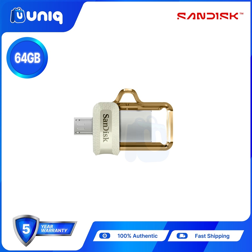 Sandisk Ultra Dual Drive m3.0 ~ 64GB - GOLD (SDDD3)