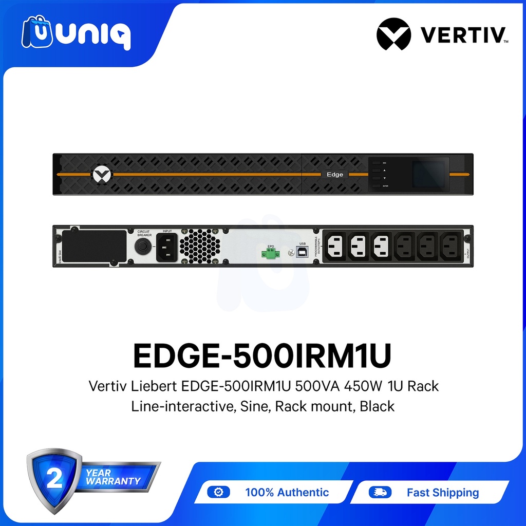 SALE!!! Vertiv™ Edge UPS 500VA/450W, 230V Rackmount 1U (EDGE-500IRM1U)