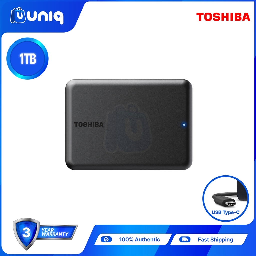 Toshiba Canvio Partner 1TB USB-C 2.5″ External Hard Drive (HDTB510AKCAB)