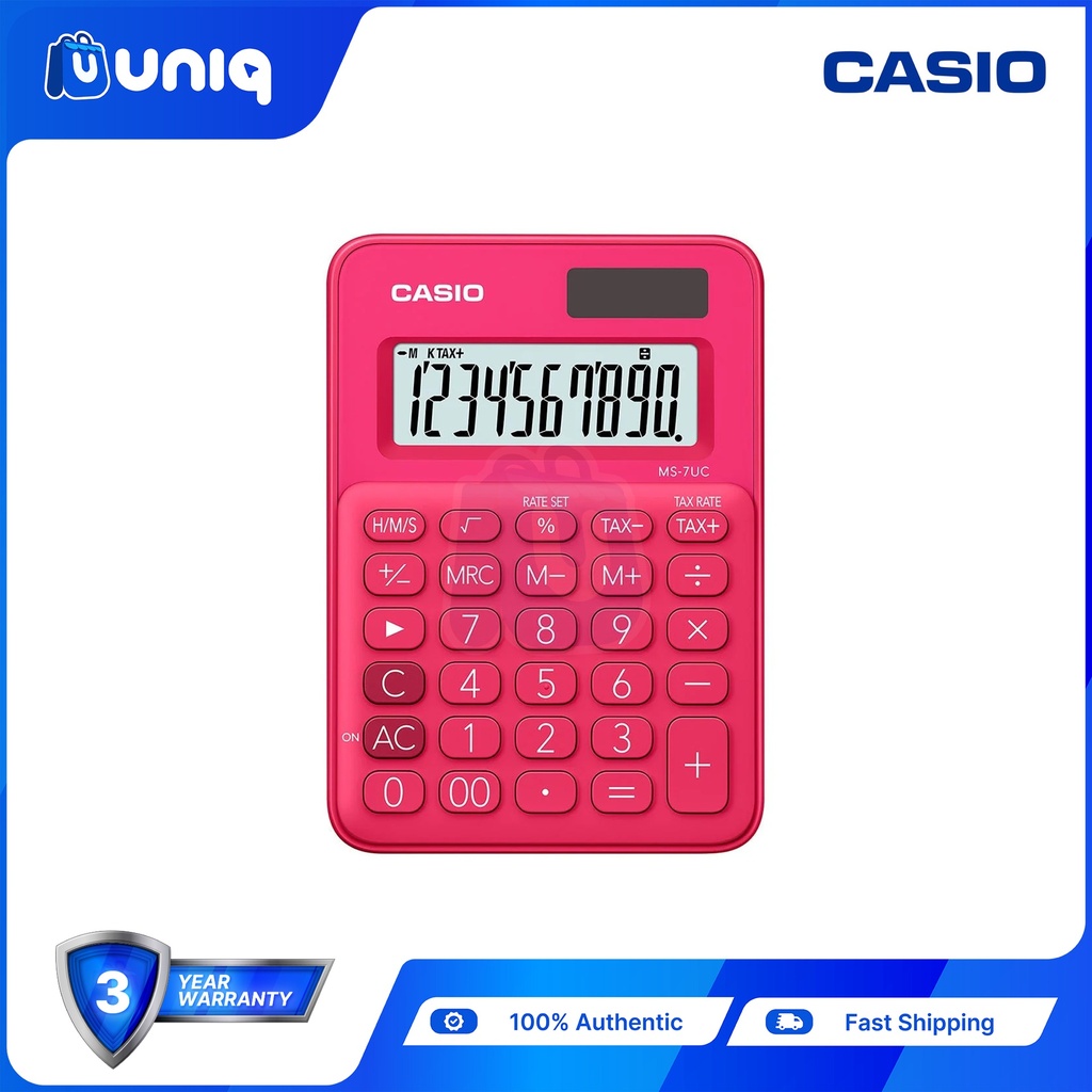 Casio MS-7UC-RD (Red) Mini Desk Type Calculator