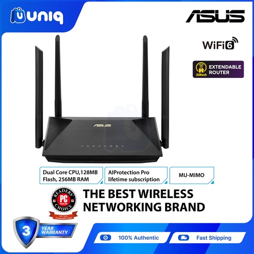[ASUS-137] ASUS RT-AX53U AX1800 Dual Band WiFi 6 Router