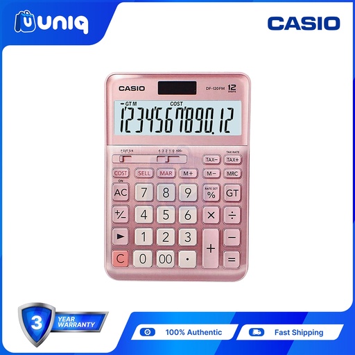 [Casio-032_Pink] Casio DF-120FM-PK (Pink) Practical Calculator