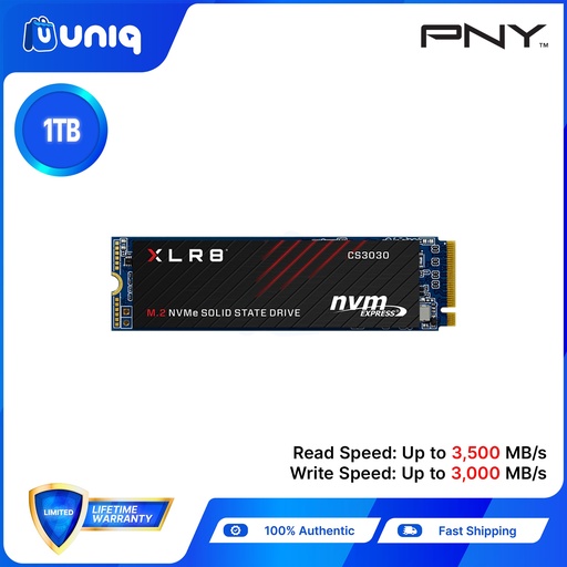[SSD-35C1TBN] PNY XLR8 CS3030 1TB M.2 NVMe 3D SSD PCIe Internal Solid State Drive (M280CS3030-1TB-RB)