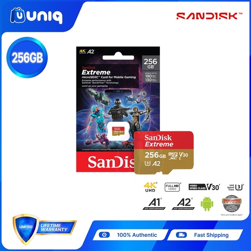 [Memory Card-53_256_Gaming] Sandisk Extreme microSD UHS-I Card for Mobile Gaming ~ 256GB (SDSQXAV-256G-GN6GN)