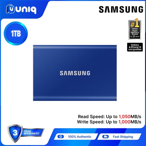 [Portable SSD-20_Blue] Samsung T7 1TB (Indigo Blue) Portable SSD