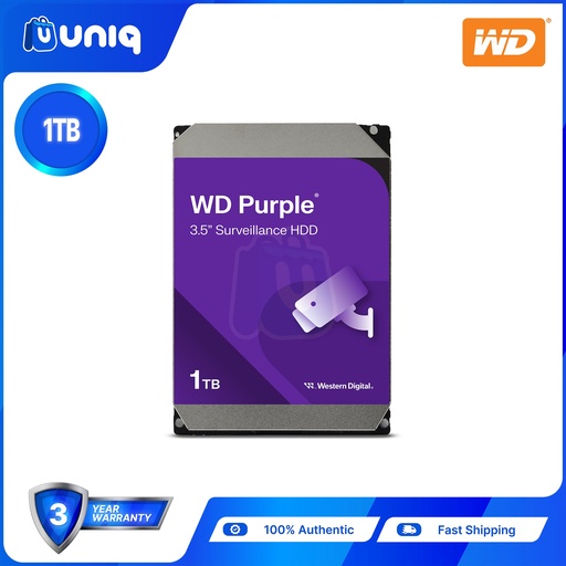 [HDD-20_Purple_1TB] WD Purple 1TB Surveillance Hard Drive (WD11PURZ)