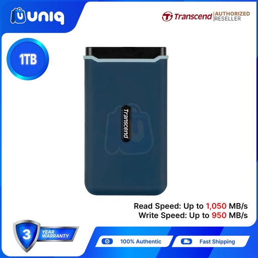 [Portable SSD-40_370C_1TB] Transcend ESD370C 1TB Portable SSD (Navy Blue) (TS1TESD370C)