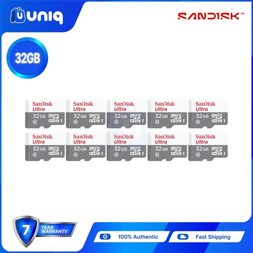 [Memory Card-15B_Set10] Sandisk Ultra microSD UHS-I Card ~ 32GB (SDSQUNR) - SET of 10