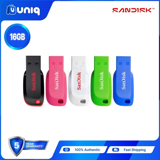 [AC-25KA_5colors] Sandisk Cruzer Blade 16GB USB 2.0 Flash Drive (SET OF 5 COLORS)