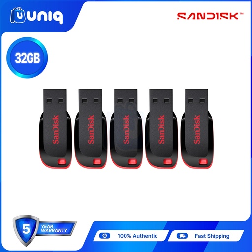 [AC-25KB_SetOf5] Sandisk Cruzer Blade 32GB USB 2.0 Flash Drive - BLACK (SET OF 5)