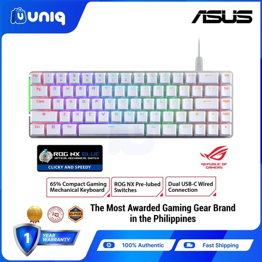 [ASUS-Ace_Falcion-WBlue] SALE!!! ASUS ROG Falchion Ace M602 Gaming Keyboard (ROG NX BLUE Switch, White)