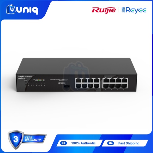 [Reyee-16] Reyee by Ruijie RG-ES116G 16-port 10/100/1000Mbps Unmanaged Non-PoE Switch