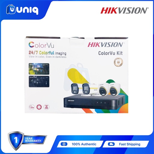 [CCTV PKG 9_4CH] HikVision ColorVu 2MP 4CH Lite Kit (TVI-LITE-4CH2D2B-2MP-COLORVU)