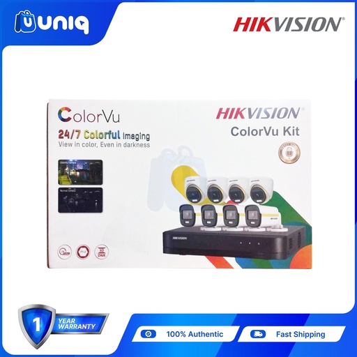 [CCTV PKG 9_8CH] HikVision ColorVu 2MP 8CH Kit (TVI-8CH4D4B-2MP-COLORVU)