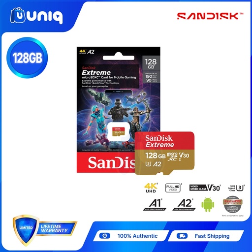 [Memory Card-53_128_Gaming] Sandisk Extreme microSD UHS-I Card for Mobile Gaming ~ 128GB (SDSQXAA-128G-GN6GN)