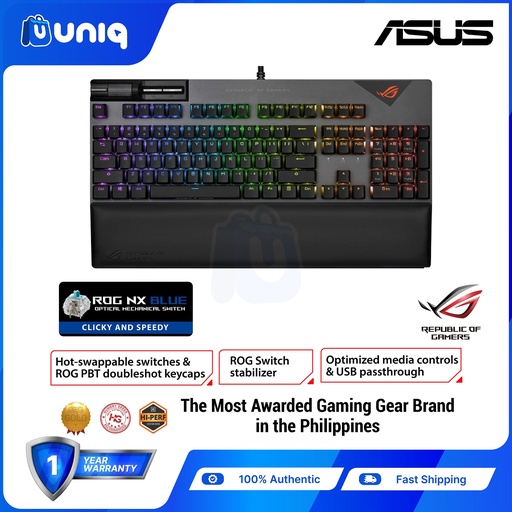 [ASUS-140_Blue] SALE!!! ASUS ROG Strix Flare II Gaming Mechanical Keyboard (PBT/NX BLUE)