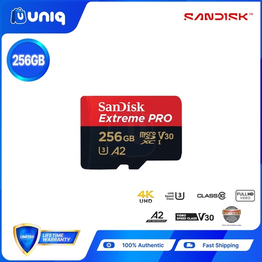 [Memory Card-54_256] Sandisk Extreme PRO microSD UHS-I Card with Adapter ~ 256GB (SDSQXCD)