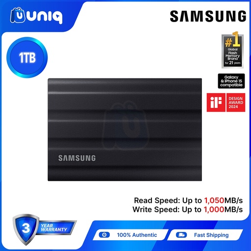 [Portable SSD-36A_Black] Samsung T7 Shield 1TB (Black) USB 3.2 Portable SSD