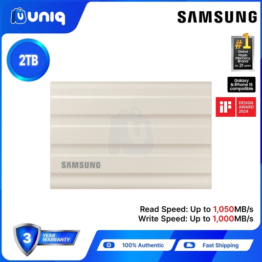 [Portable SSD-36B_Beige] Samsung T7 Shield 2TB (Beige) USB 3.2 Portable SSD