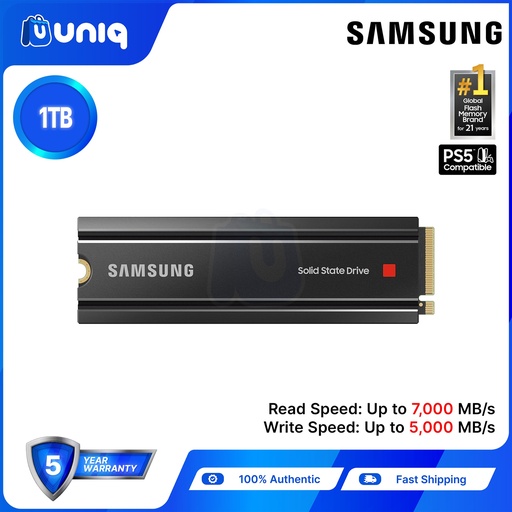 [SSD-52B_heatsink] Samsung 980 PRO 1TB with Heatsink PCIe 4.0 NVMe Internal SSD (MZ-V8P1T0CW)