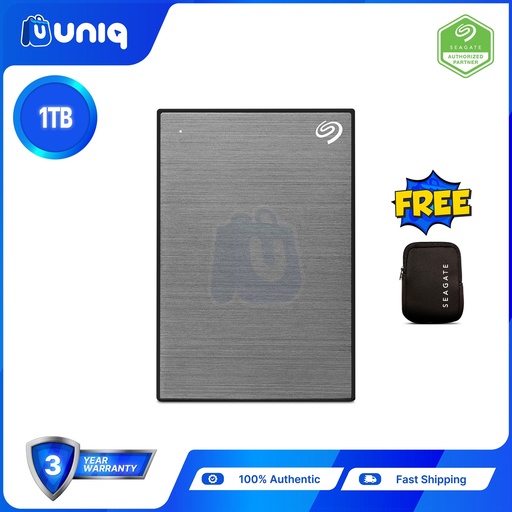 [Ext HDD-36B_SpaceGray] Seagate One Touch 2TB (Space Gray) Portable Hard Drive (STKY2000404) with FREE Seagate Pouch