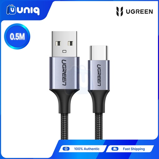 [UGREEN-05B0.5M] UGREEN 60125 USB-A to USB-C Cable 0.5m (Black)