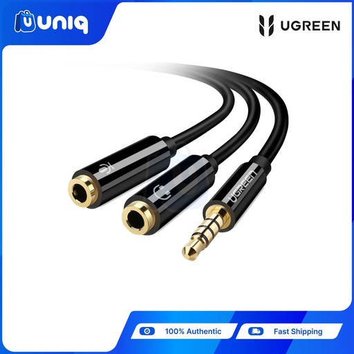 [UGREEN-20] UGREEN 30620 3.5mm Male to 2 Female Audio Cable (Black)