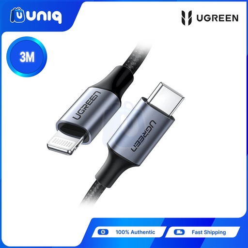 [UGREEN-07Aluminum] UGREEN 60759 USB-C to Lightning Cable Aluminum 1m