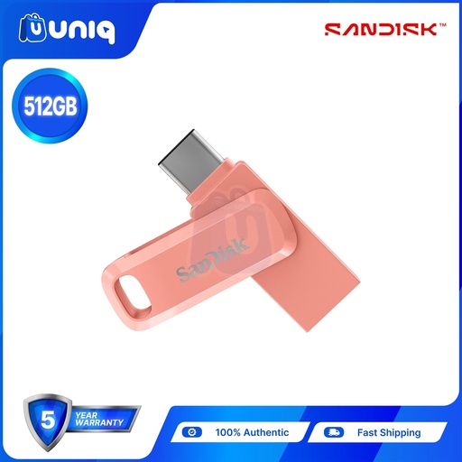 [AC-26C512Peach] Sandisk Ultra Dual Drive Go USB Type-C ~ 512GB - PEACH (SDDDC3)