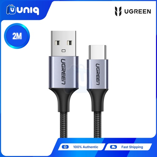 [UGREEN-05D2M] UGREEN 60128 USB-A to Type C / USB-C Cable 2m (Black)