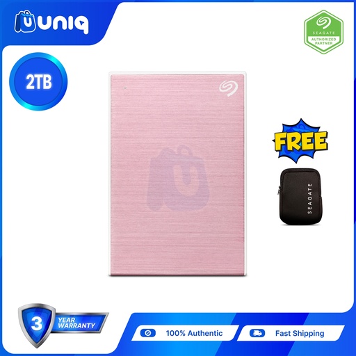 [Ext HDD-36B_RoseGold] Seagate One Touch 2TB (Rose Gold) Portable Hard Drive (STKY2000405) with FREE Seagate Pouch