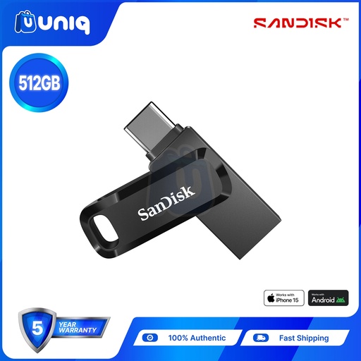 [AC-26C512] Sandisk Ultra Dual Drive Go USB Type-C ~ 512GB - BLACK (SDDDC3)