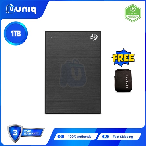 [Ext HDD-36A_Black] Seagate One Touch 1TB (Black) Portable Hard Drive (STKY1000400) with FREE Seagate Pouch