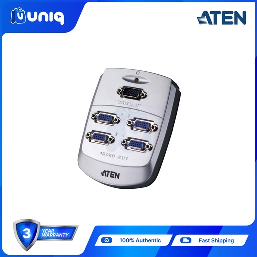 [AC-91C] SALE!!! ATEN VS-84A 4-Port VGA Splitter Wall Plate VIDEO SPLITTER (Plastic) (250MHz)