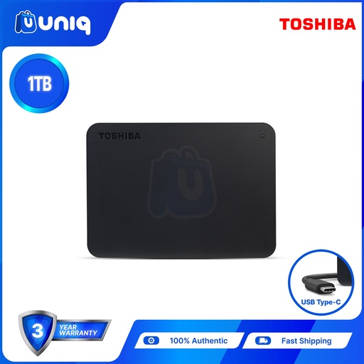 [Ext HDD-17B_C] Toshiba Canvio Basics 1TB (USB-C Edition) Portable Hard Drive (HDTB410AKCAA)
