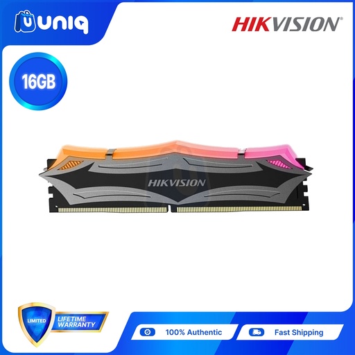[MEM-21B] SALE!!! HikVision U100 16GB 3200MHZ DDR4 U-DIMM RGB Memory Module (HKED4161DAA2D2ZA4/16G)