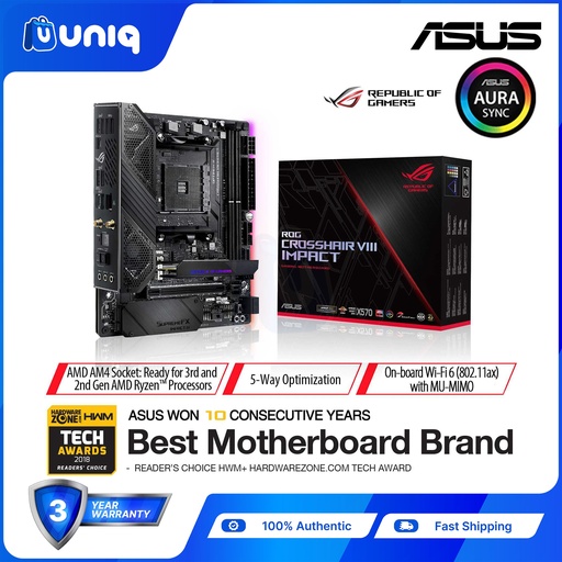 [ASUS-124B] SALE!!! ASUS ROG Crosshair VIII IMPACT Mini-DTX Gaming Motherboard