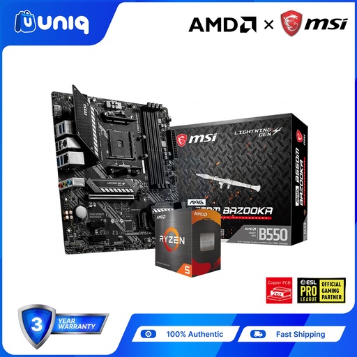 [MSI+AMD-34] SALE!!! AMD Ryzen 5 5600X Processor with MSI MAG B550M BAZOOKA Gaming Motherboard (Bundle)