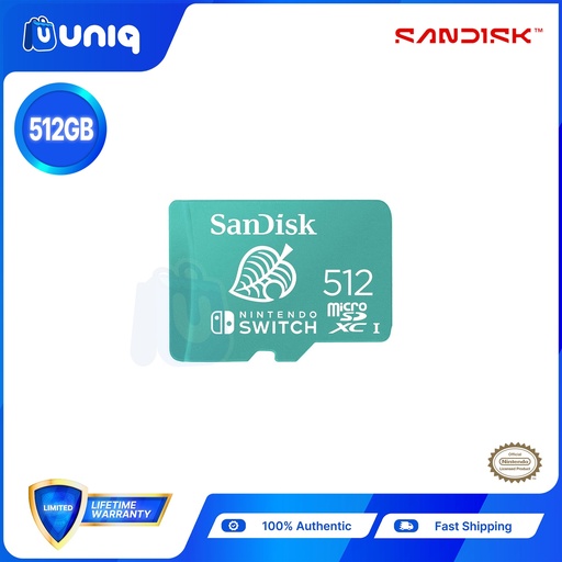 [Memory Card-32D] Sandisk Nintendo®-Licensed Memory Card For Nintendo Switch™ ~ 512GB (SDSQXAO-512G-GN3ZN)