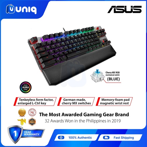[ASUS-100] SALE!!! ASUS ROG Strix Scope TKL Deluxe (Cherry MX Blue) Wired Mechanical RGB Gaming Keyboard