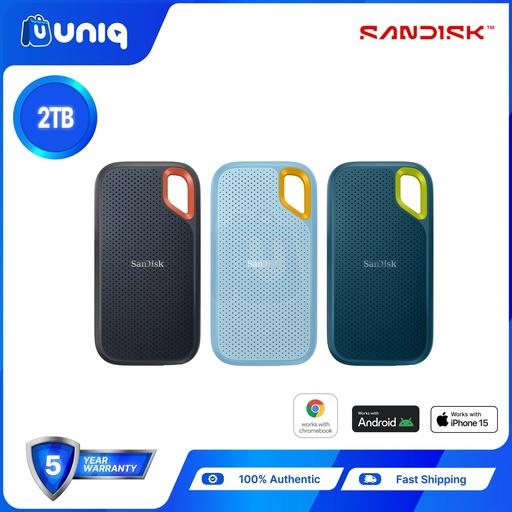 Sandisk Extreme Portable SSD V2 USB 3.2 Type-C ~ 2TB (SDSSDE61) ~ Choose Your Color