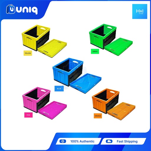 SALE!!! Smart Storage by H&I Foldable Plastic Storage Crate SOLID TYPE without Lid (46 Litre)
