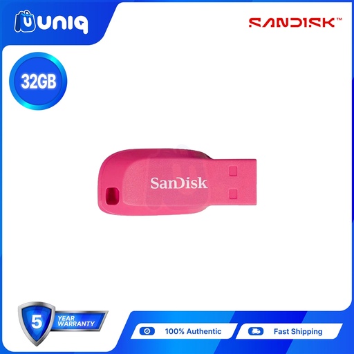 [AC-25KB_Pink] Sandisk Cruzer Blade 32GB USB 2.0 Flash Drive - ELECTRIC PINK
