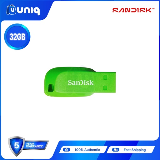 [AC-25KB_Green] Sandisk Cruzer Blade 32GB USB 2.0 Flash Drive - ELECTRIC GREEN