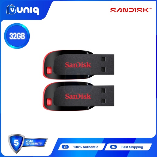 [AC-25KB_SetOf2] Sandisk Cruzer Blade 32GB USB 2.0 Flash Drive - BLACK (SET OF 2)