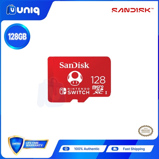 [Memory Card-32B] Sandisk Nintendo®-Licensed Memory Card For Nintendo Switch™ ~ 128GB (SDSQXAO-128G-GN3ZN)