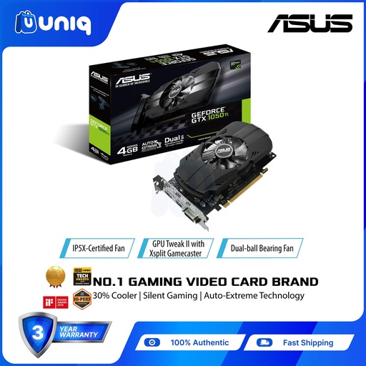 [Video Card-41] SALE!!! ASUS Phoenix GeForce GTX 1050 Ti 4GB GDDR5 Single Fan Gaming Graphics Card (PH-GTX1050TI-4G)