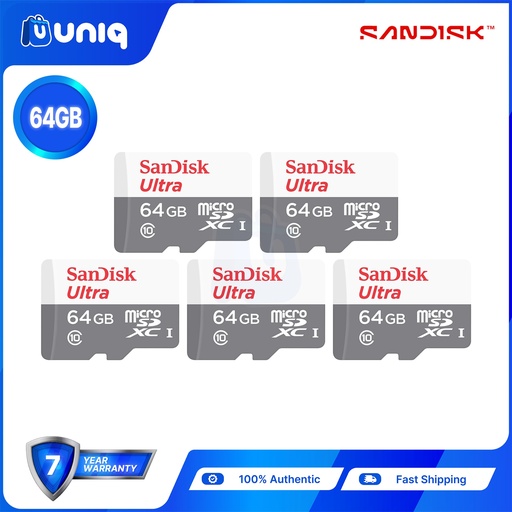 [Memory Card-15C_Set5] Sandisk Ultra microSD UHS-I Card ~ 64GB (SDSQUNR) - SET of 5